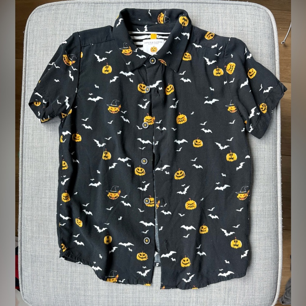 Denim & Flower, Halloween Button Down Shirt, Size 4T